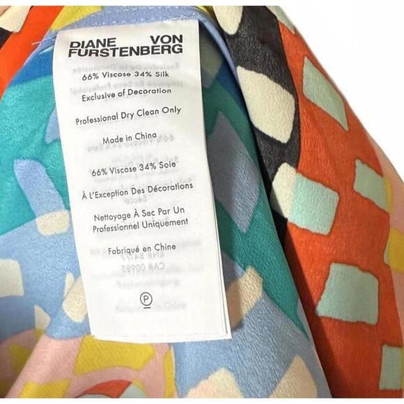 New Diane von Furstenberg Colorful Striped Silk Dress, Size Small - Picture 3 of 3